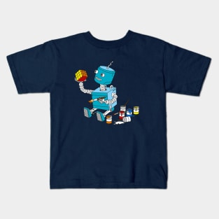 Robot Solving the Rubik's cube Kids T-Shirt